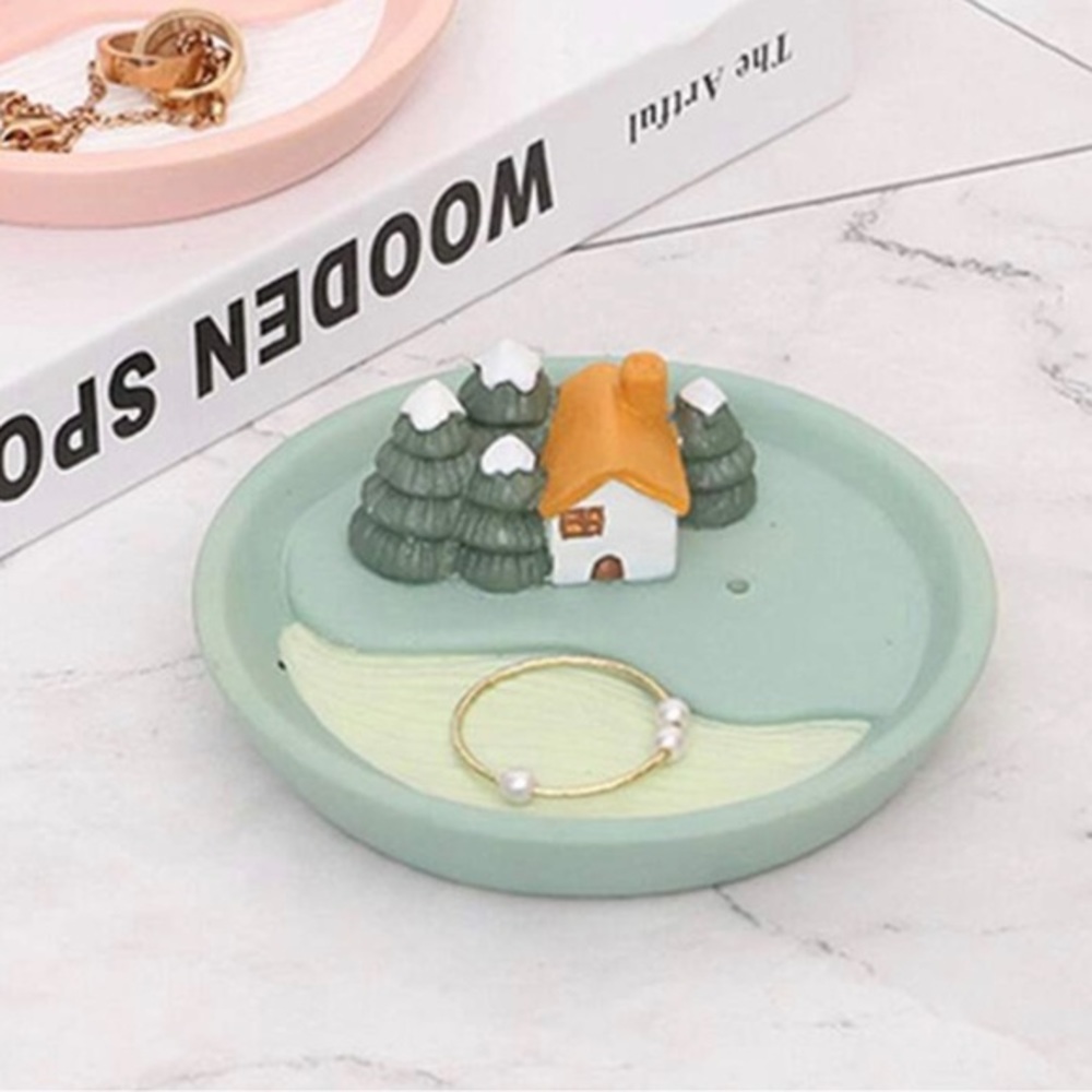 Incense Stick Holder Cottage in the Woods Snowy Resin Figure Statue Miniature - Picture 8 of 11